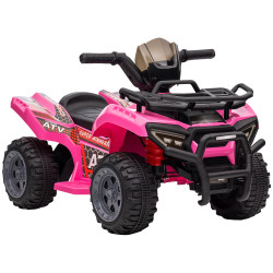 Quadriciclo Elétrico para Crianças Veículo Elétrico a Bateria 6V Infantil com Velocidade 2km/h 70x42x45 cm Rosa
