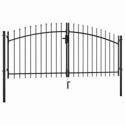 Portão de cerca de porta dupla woerden com topo em forma de lança 299,5x149,5 cm