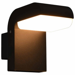Candeeiro de parede LED de exterior 9 w preto oval