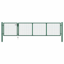 Portão de jardim em aço 350 x 75 cm verde