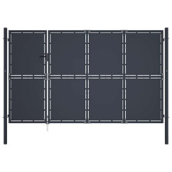 Portão de jardim em aço 350 x 175 cm antracite