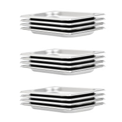 Recipientes gastronorm 12 pcs gn 1/4 20 mm aço inoxidável