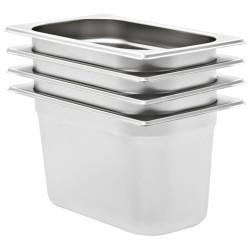 Recipientes gastronorm 4 pcs gn 1/4 150 mm aço inoxidável