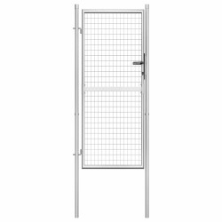 Portão de jardim em aço galvanizado 100x175 cm prata