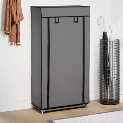 Sapateira com cobertura 58x28x106 cm tecido cinzento