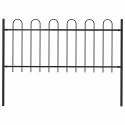 Cerca de jardim boxtel com topo em arco, aço, 170x100 cm, preto
