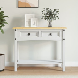 Mesa consola corona pinho mexicano 90x34,5x73 cm branco