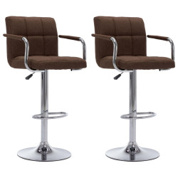 Bancos de bar 2 pcs tecido castanho