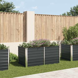 Canteiro jardim elevado 160x80x77 cm aço galvanizado antracite