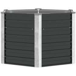 Canteiro elevado jardim aço galvanizado 129x129x77 cm antracite
