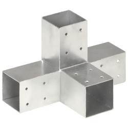 Base para poste em forma de x 71x71 mm metal galvanizado