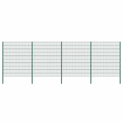 Painel de vedação com postes de ferro 694,5x200 cm verde