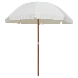 Guarda-sol de jardim com poste de aço 240 cm cor areia