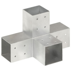 Base para poste em forma de x 81x81 mm metal galvanizado