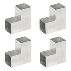 Bases para poste em forma l 4 pcs 101x101 mm metal galvanizado