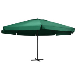 Guarda-sol de jardim com poste de alumínio 600 cm verde