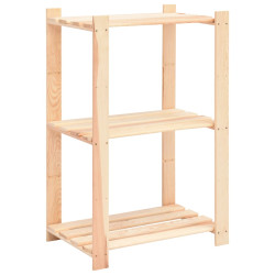 Unidade arrumação c/ 3 prateleiras 60x38x90 cm pinho 150 kg