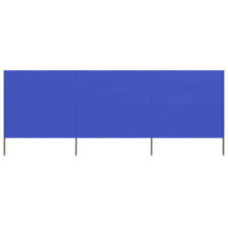 Para-vento com 3 painéis em tecido 400x80 cm azul-ciano