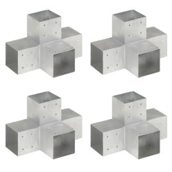 Bases p/ poste em forma de x 4 pcs 101x101 mm metal galvanizado