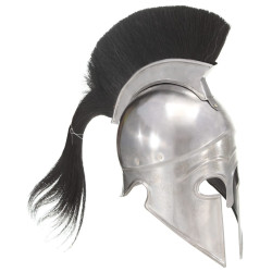 Capacete de soldado grego réplica larp aço prateado