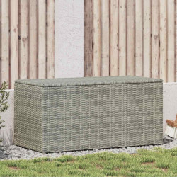 Caixa de arrumação para jardim 100x50x50 cm vime PE cinzento