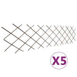 Cercas em treliça salgueiro 5 pcs 180x60 cm