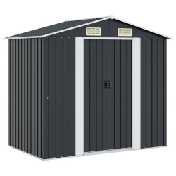 Abrigo de jardim 204x132x186 cm aço antracite