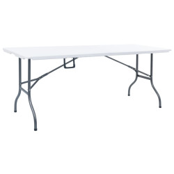 Mesa de jardim dobrável 180x72x72 cm pead branco