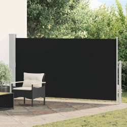 Toldo lateral retrátil para pátio 170x300 cm preto