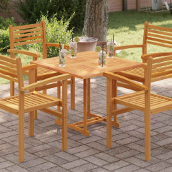 Tampo de mesa quadrado 80x80x2,5 cm madeira de teca maciça