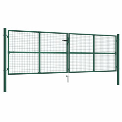 Portão de jardim em tela de aço 400x125 cm verde
