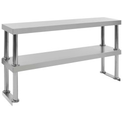 Unid. 2 prateleiras p/ mesa trabalho 120x30x65cm aço inoxidável
