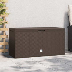 Caixa de arrumação para jardim 114x47x60 cm castanho