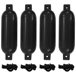 Para-choques para barco 4 pcs 51x14 cm PVC preto