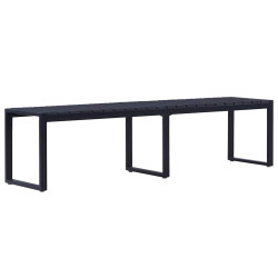 Banco de jardim 180 cm placa de ps preto