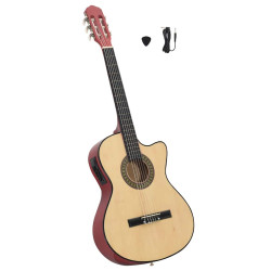Guitarra clássica cutaway com equalizador e 6 cordas