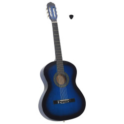 Guitarra clássica para iniciantes 4/4 39" madeira de tilia azul