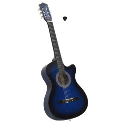 Guitarra clássica cutaway com 6 cordas 38" azul sombreado