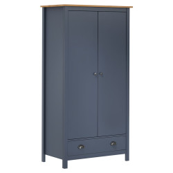 Roupeiro 2 portas hill 89x50x170 cm pinho maciço cinzento