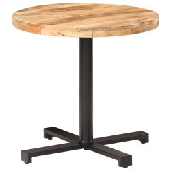 Mesa bistrô redonda ø80x75 cm madeira de mangueira áspera
