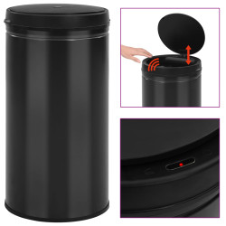 Caixote do lixo com sensor automático 60 l aço carbono preto