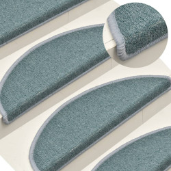 Tapetes de escada 15 peças 56x17x3 cm azul-marinho semicircular