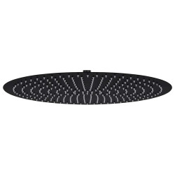 Cabeça de chuveiro redonda 50 cm aço inoxidável preto