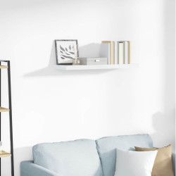 Prateleira de parede suspensa 80x23,5x3,8 cm MDF branco