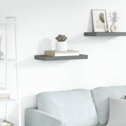 Prateleira de parede suspensa 50x23,5x3,8 cm MDF cinzento