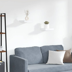 Prateleiras de parede suspensas 2 pcs 23x23,5x3,8cm MDF branco