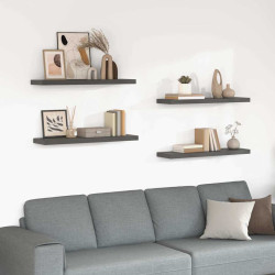 Prateleiras de parede suspensas 4 pcs 90x23,5x3,8cm MDF cinza