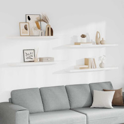 Prateleiras de parede suspensas 4 pcs 120x23,5x3,8cm MDF branco