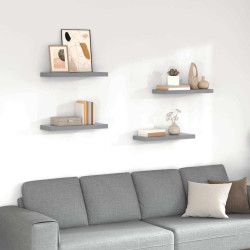 Prateleiras de parede suspensas 4 pcs 60x23,5x3,8cm MDF cinza