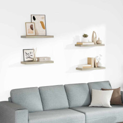 Prateleiras parede suspensas 4 pcs 60x23,5x3,8 cm MDF carvalho